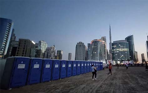 Nhà vệ sinh di động Topindus cho sự kiện chạy ở Dubai