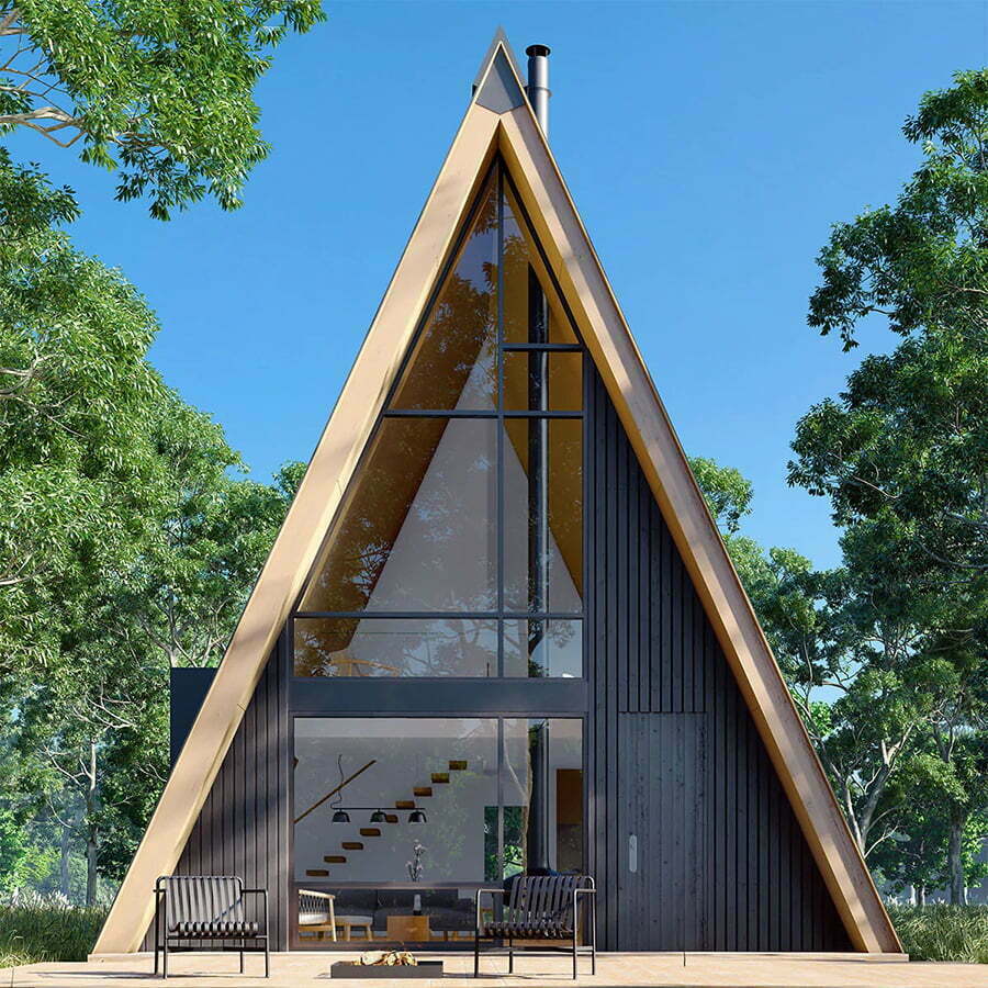 Sự quyến rũ của Prefab Portable A Frame A Frame Triangle Cabin House Trang chủ