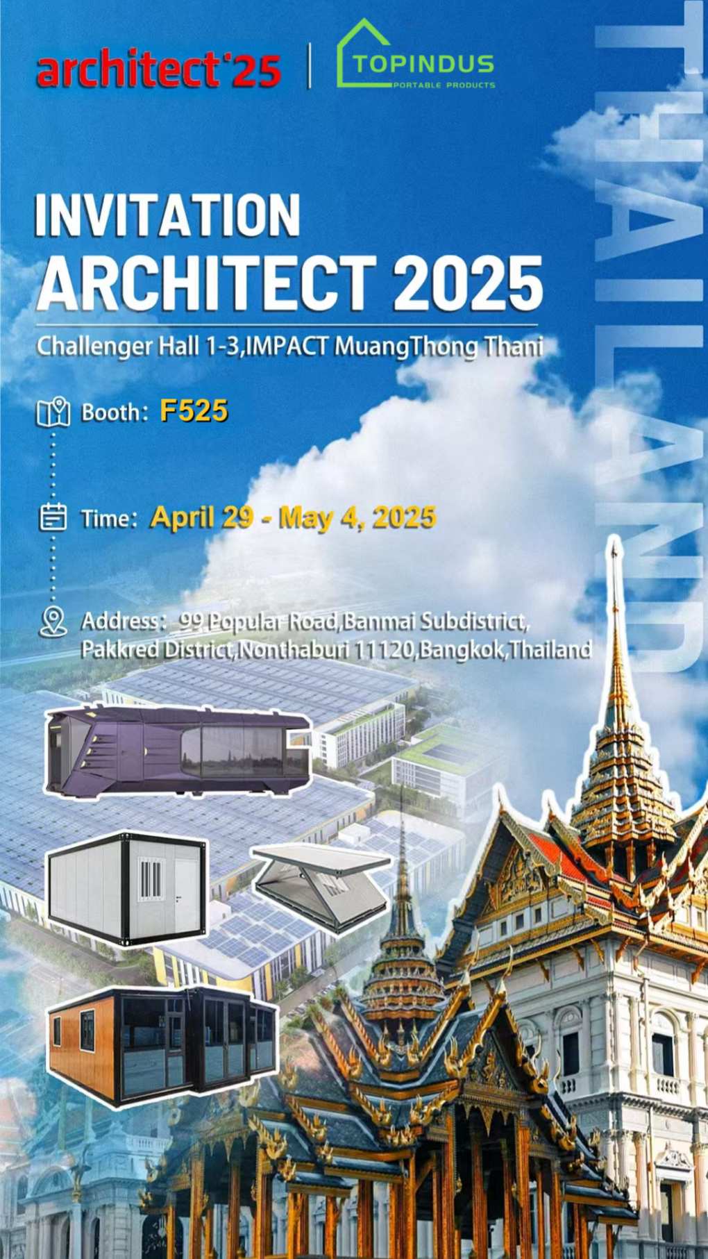 TOPINDUS Mời Bạn Đến Với Sự Kiện Architect 2025 Tại Bangkok, Thái Lan
