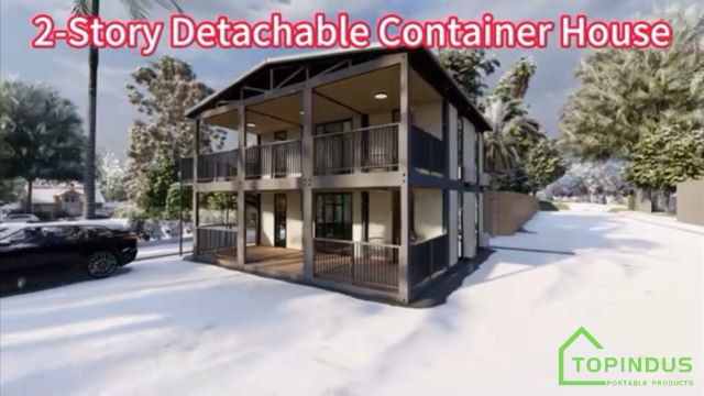 Nhà container di động lắp ghép 2 tầng có thể tháo rời